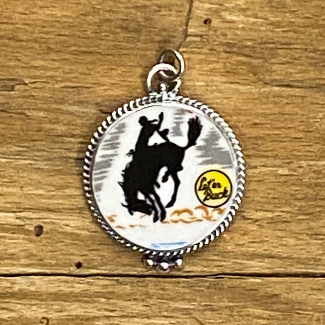 Vintage signed sterling running horse charm buy pendant western